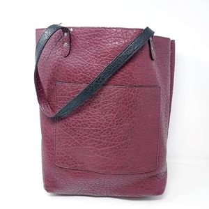 Abercrombie & Fitch Red Pebbled Faux Leather Tote Bag